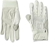 Under Armour Boys' Harper Hustle Baseball Batting Gloves,White (100)/Aluminum,Youth Medium