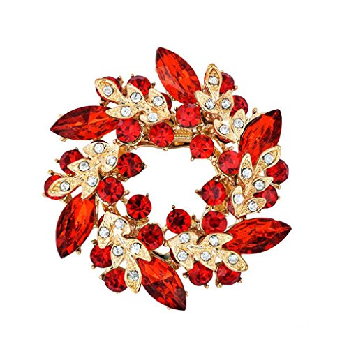Bobury Cristales Flor Bufanda Seda Broches Mujeres
