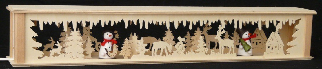 Support de fenêtre lumineux en bois de 72cm motif bonshommes de neige Rudolphs Schatzkiste