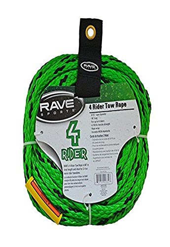 Cuerda de remolque Rave Deportes para 4 personas en color negro y amarillo resistente