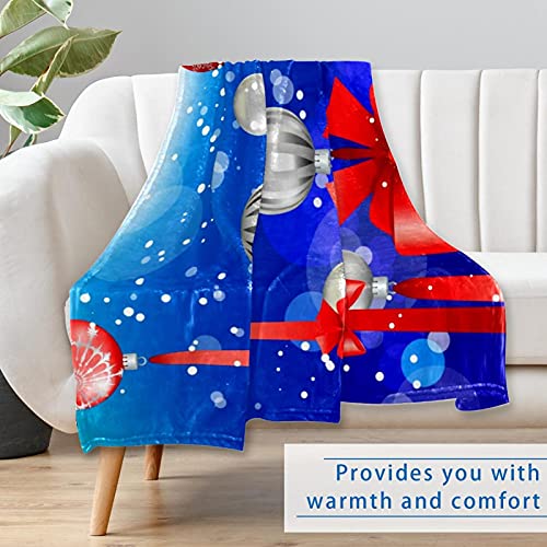 Couverture douce et chaude 150x100 cm avec nœuds rouges pour lit et canapé - 7