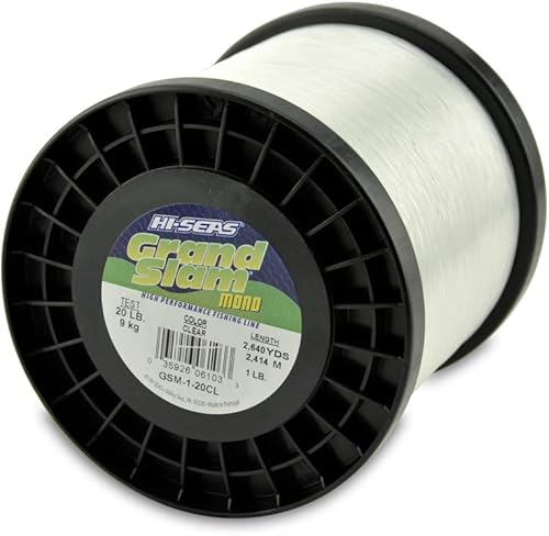 Vista 41 de HI-SEAS Grand Slam - Sedal de pesca de monofilamento, fuerte y resistente a la abrasión, en agua dulce y salada transparente, rosa, verde, azul