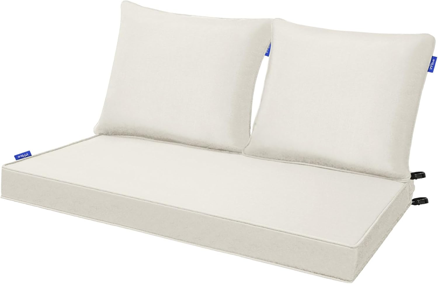 Outdoor Loveseat Cushion Set 44'' x 24'', Outdoor Cushions for Patio Furniture with Fastness Cover, Water Repellent Outdoor Seat Cushion and Couch Back Cushions for Bench, and Swing (Solid Beige)