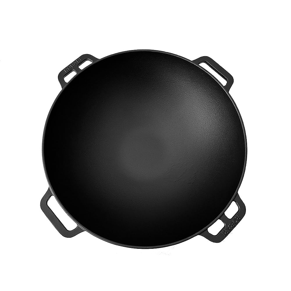 Wok Kasan aus Gusseisen 12 L mit Grilldeckel Kazan