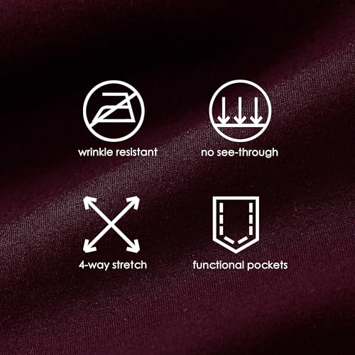 Willit Women's Yoga Dress Pants Straight Leg Work Slacks Stretchy Office Casual Pants 4 Pockets Belt Loops 29''/31''/33''4