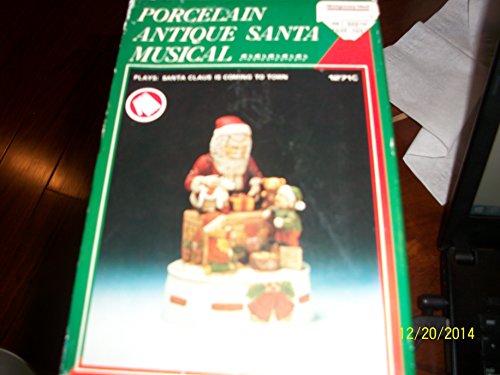 PORCELAIN ANTIQUE SANTA MUSICAL PLAYS