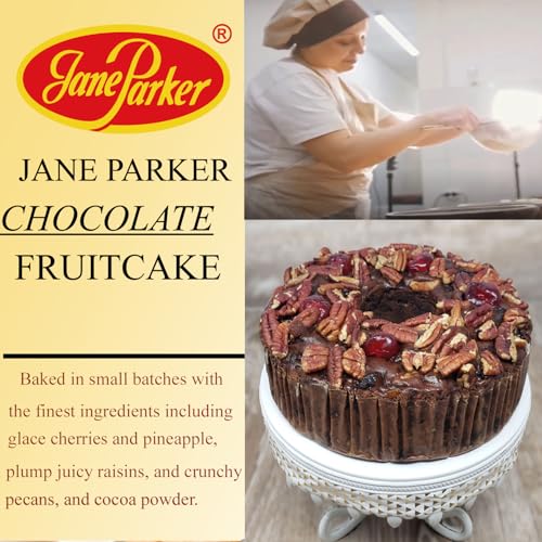 Jane Parker Fruitcake Chocolate Fruit Cake 2 Pound (32 ounce) Ring in a Box-Holiday-Christmas Cake-The Best Fruitcake You Can Buy