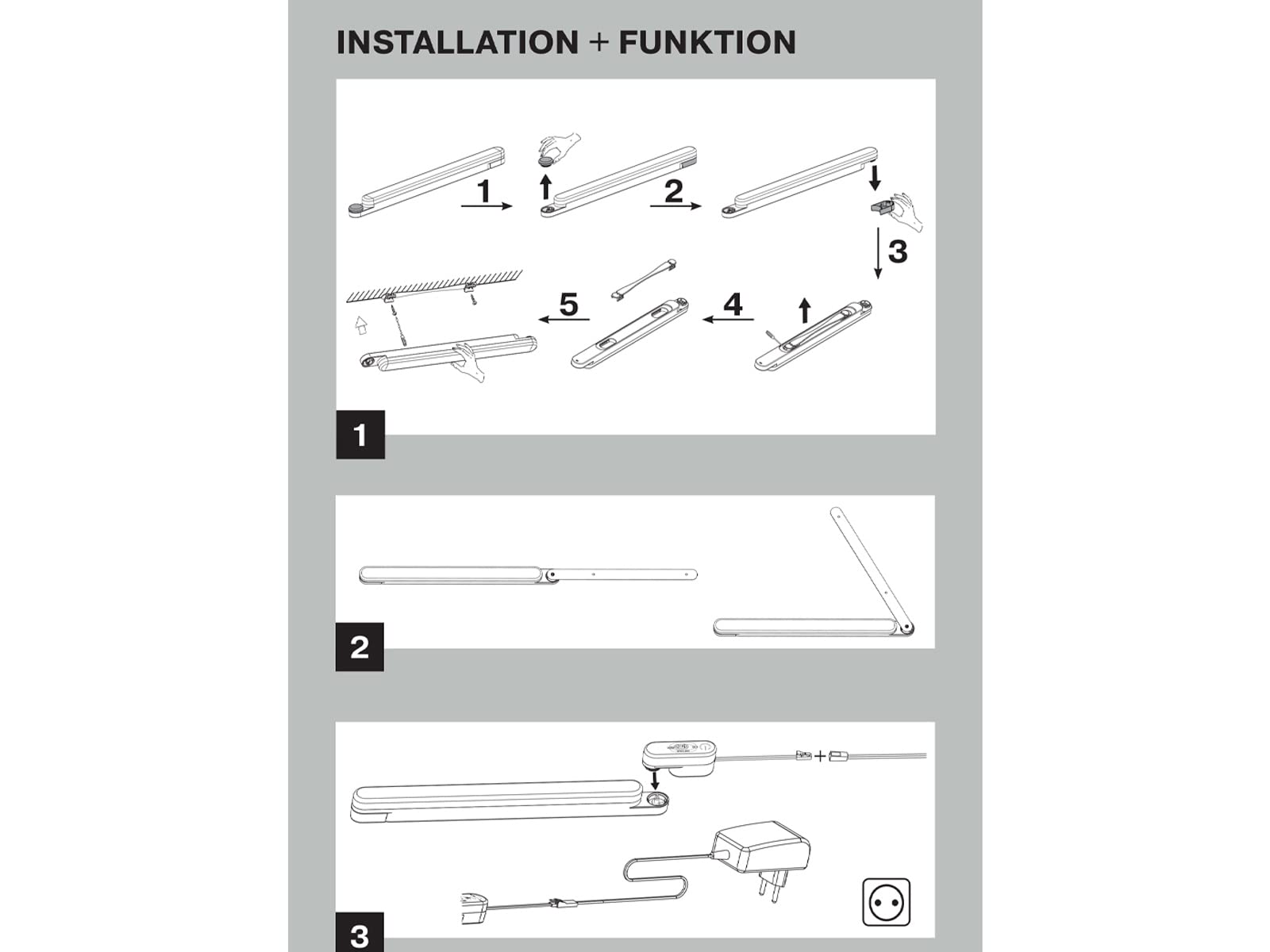 Dimmbare Unterbauleuchten Starter Set plus Zusatzleuchte Silber Lichtfarbe einstellbar, mit bis zu weiteren 6 Elementen erweiterbar