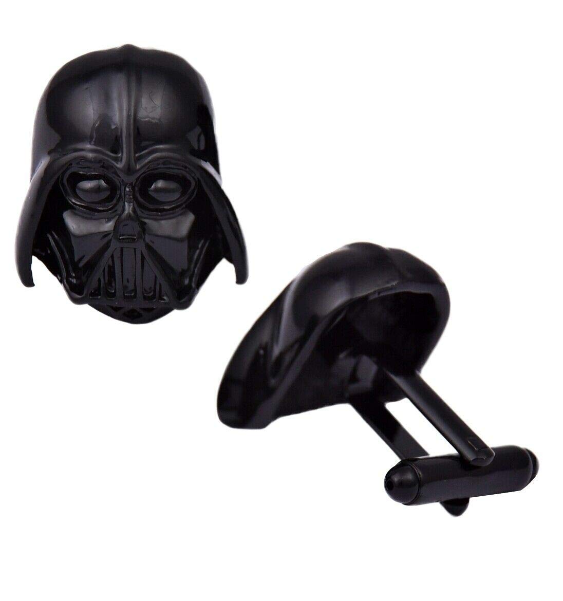 Gents Clobber Star Wars Darth Vader - Gemelos de aleación de zinc pulido negro, Aleación de zinc, plata, terciopelo