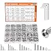 HELIFOUNER 1280 Pieces Button Head Socket Cap Screw Bolts, Flat Washers and Nuts Assortment Kit, Stainless Steel 304, Full Thread (M2 M3 M4 M5)
