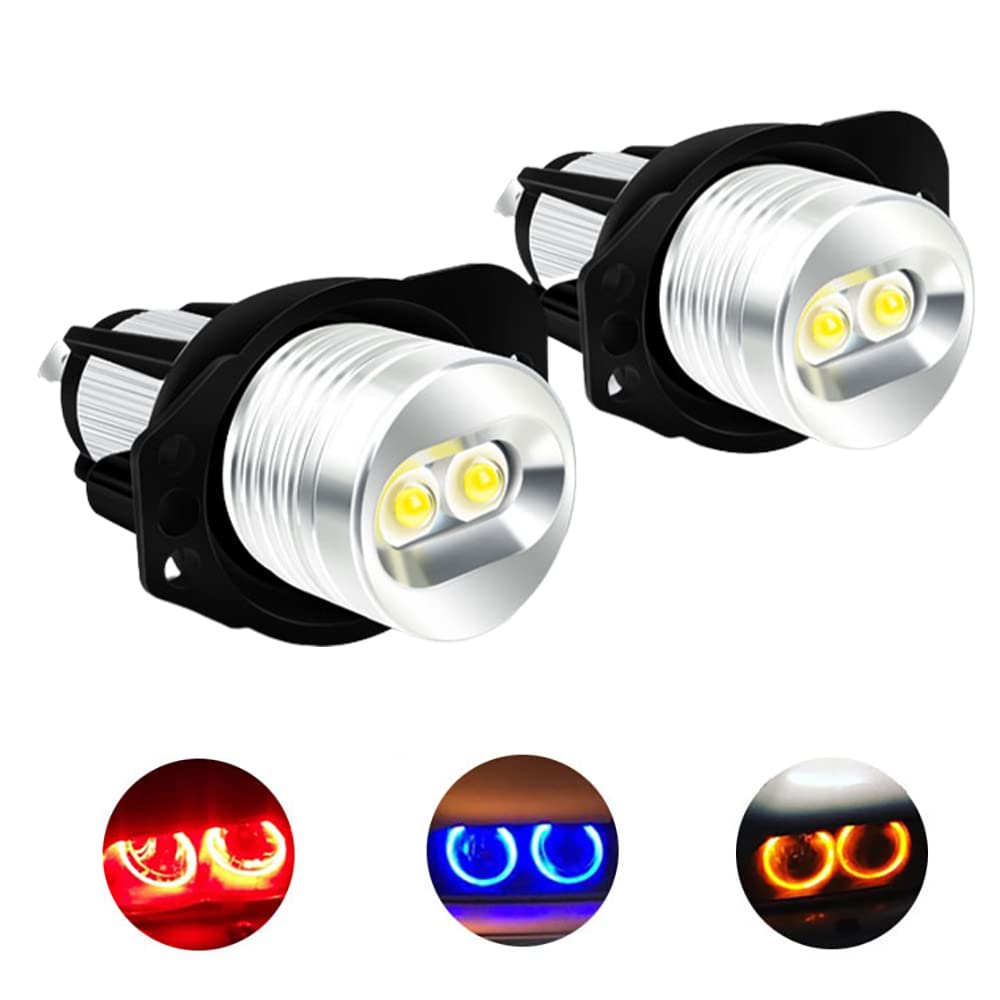 Riloer Ampoule LED de gabarit Halo Angel Eyes compatible avec BMW Série 3 E90 E91 (2006-2012), 6 W, bleu, Angel Eyes