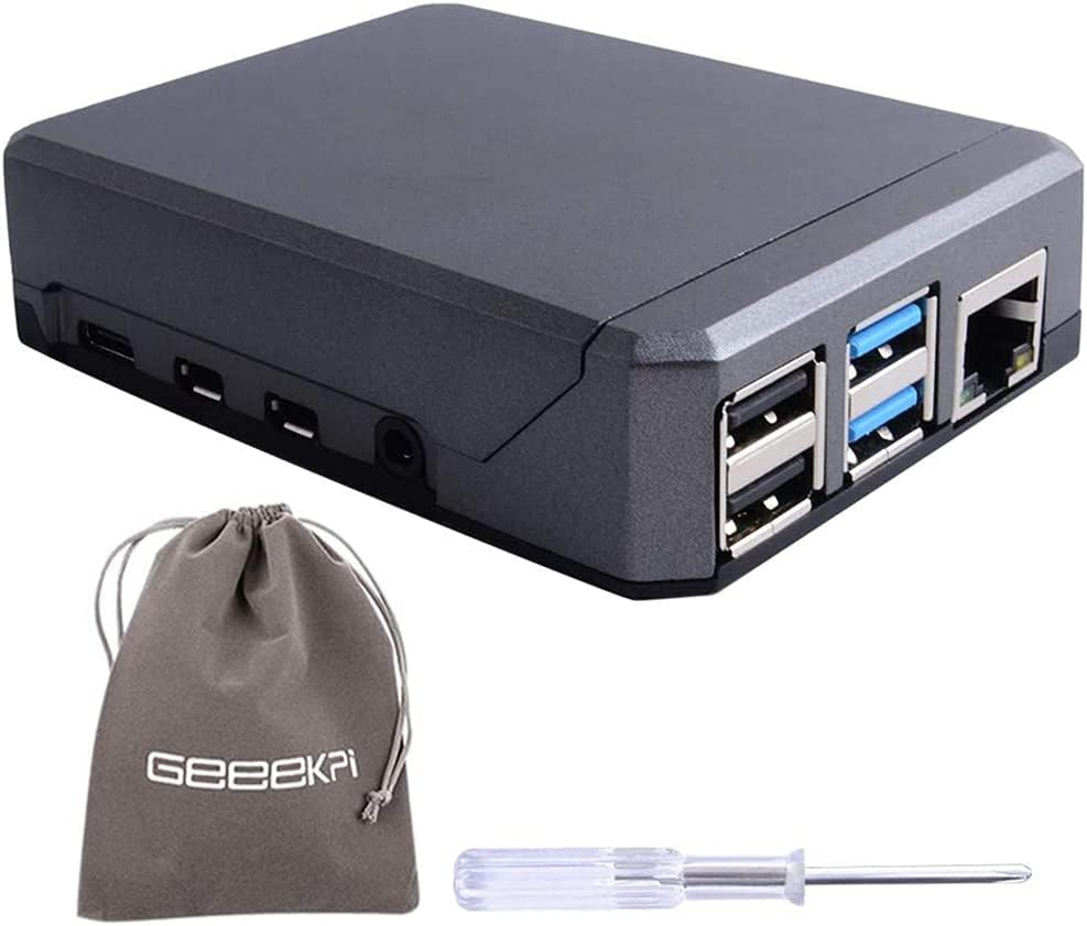 GeeekPi Argon Neo Aluminium Case with Passive Cooling, Raspberry Pi 4 Case with Heat Sinks, Raspberry Pi 4 Metallic Case with Heat Dissipation for Raspberry Pi 4B