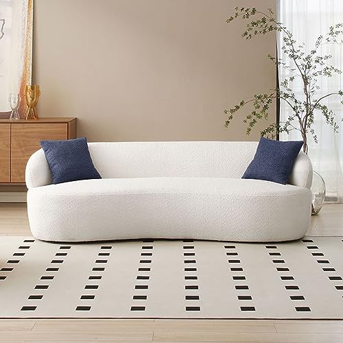 DREAMODERN 86.61" Curved Sofa Couch Boucle Fabric, Sectional Sofa Couch