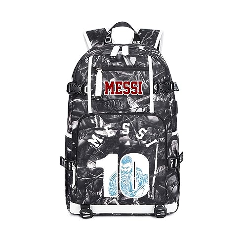 Soccer M-essi 10 Multifunctional Laptop Backpack Teenage Travel Backpack Fans Schoolbag (D1)