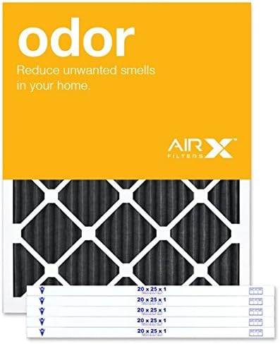 AIRx ODOR 20x25x1 MERV 8 Carbon Pleated Air Filter - Made in the USA - Box of 6