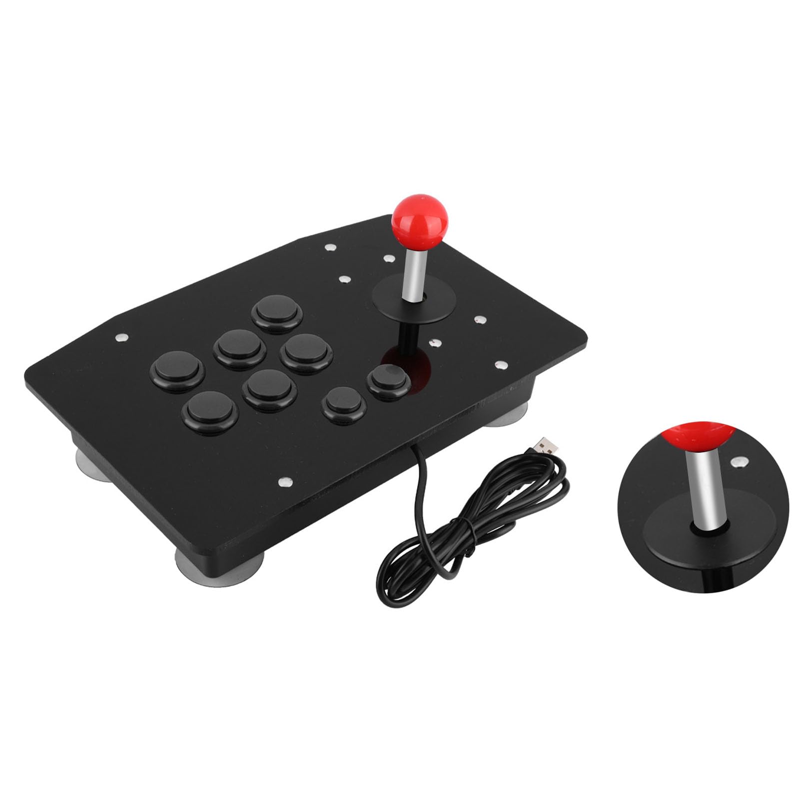 Blaihild Joystick per Giochi Rocker, Guscio in Cristallo Acrilico di Alta qualità con Pulsanti Tipo Scheda 3D e Ventosa Fissa con Foro da 50 Mm, per Console