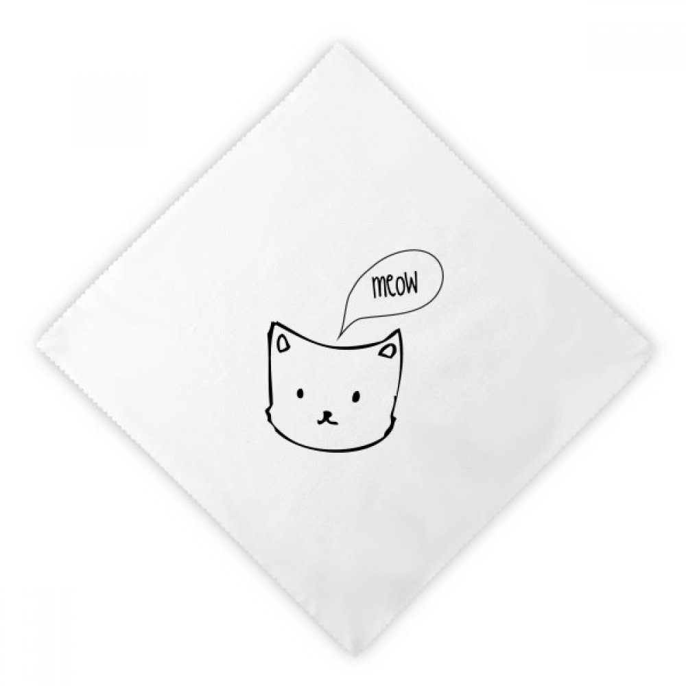 Servilletas de tela reutilizables blancas con estampado de animales de gato Meow, 2 uds