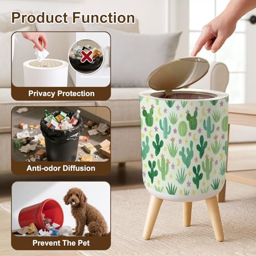 Caneca de Basura Redonda con Tapa y Patas 7L miniatura 6
