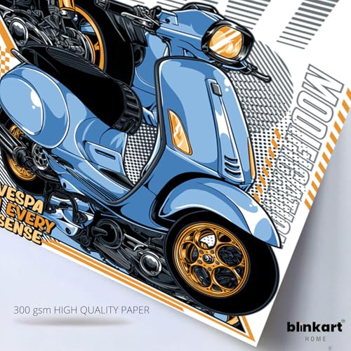 Image of BLINKART Vespa Sprint 150Car Posters Sticker Gift Items for Boys Room Wall Decor || Comes with Double-Sided Tape|| Decoration Bedroom Living Room Office Studio Decor | 12x18 In (A3) - CAR-317