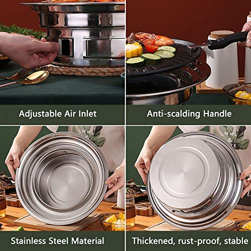 Primst Multifunctional Charcoal Barbecue Grill, Household Korean Bbq Grill, Portable Camping Grill Stove, Tabletop Smoker Grill #TOP4