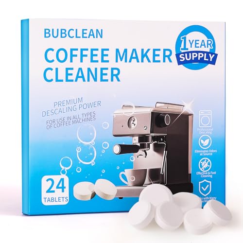 BUBCLEAN Coffee Maker Cleaner, Coffee Machine Descaler Tablets, 24 Count, Compatible with Multi Coffe Maker, Removes Dirt Limescale for Drip Coffe and Espresso Machines