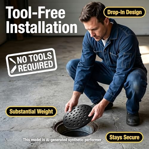 4 Inches Cast Iron Drain Cover, 4'' Round Replacement Floor Drain Strainer - 4