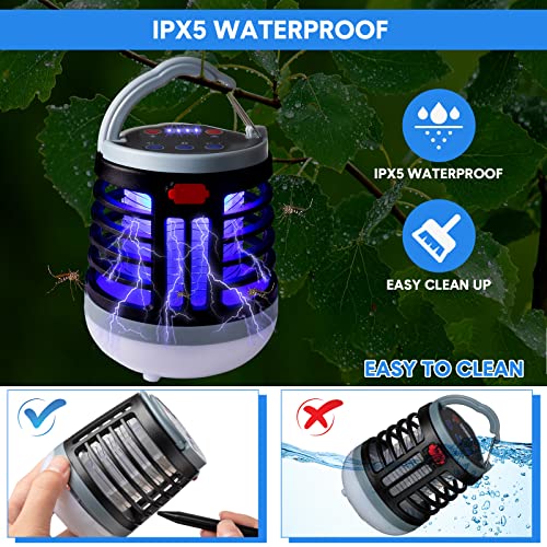 2 Pcs Bug Zappers 4 In 1 Mosquito Zapper Usb Fly Zapper Repellent Zapper Insect Killer Rechargeable Mosquito Killer Waterproof Mosquito Trap Led Camping Lantern For Outdoor Indoor Emergency #TOP6
