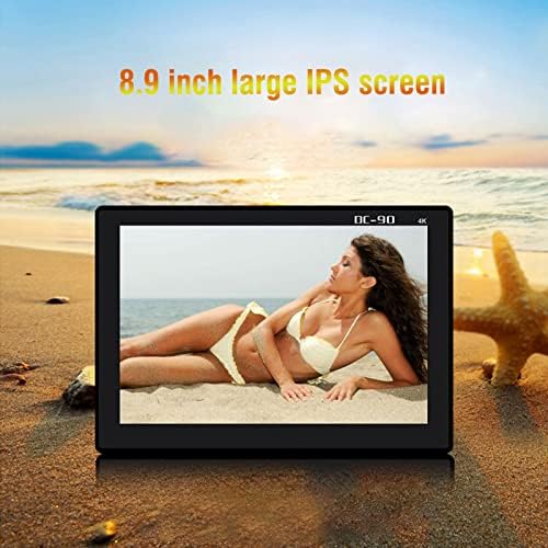 Goshyda 8.9 Inch Camera Monitor, 4K Full HD IPS Screen 1920 * 1200 HDMI External Camera Display, for DSLR Cameras, Handheld Stabilizer, Film Video Making