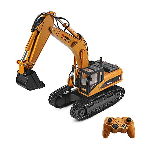 GoolRC WLtoys XKS 16800 RC Excavator, 1:16 Scale 2.4Ghz Electric Remote Control Excavator Toy Truck, RC ConstructionTractor with Light and Sound, RC Car for Boys Girls Adult