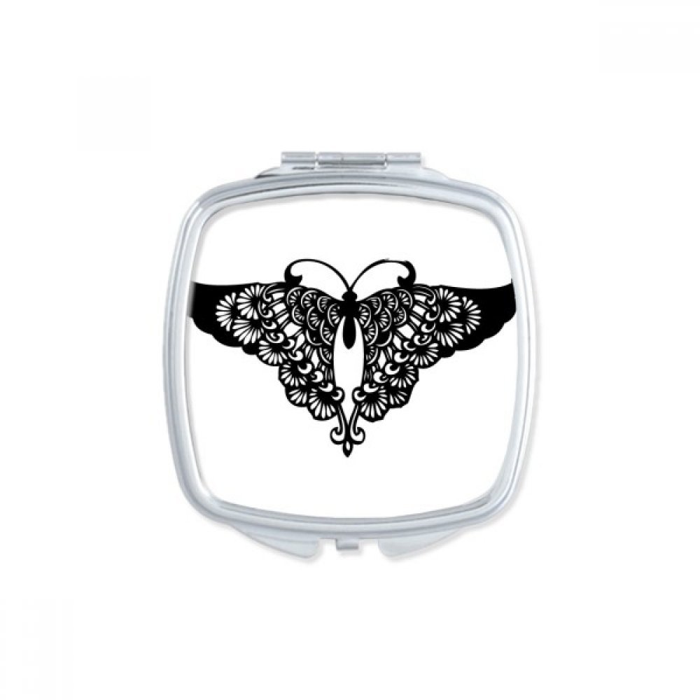 Miroir de maquillage compact noir pour retouches rapides au bureau