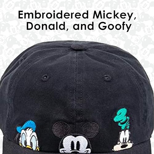 Image of Disney Mickey Mouse Dad Hat, Cotton Adjustable Baseball Cap with Curved Brim