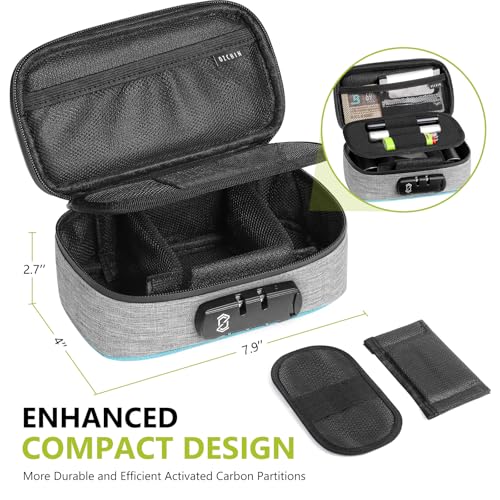 Image of OZCHIN Smell Proof Bag with Combination Lock File Organizer Case Container Medicine Lock Box Odorless Storage Bag Great Gift for Friend (grey, S)