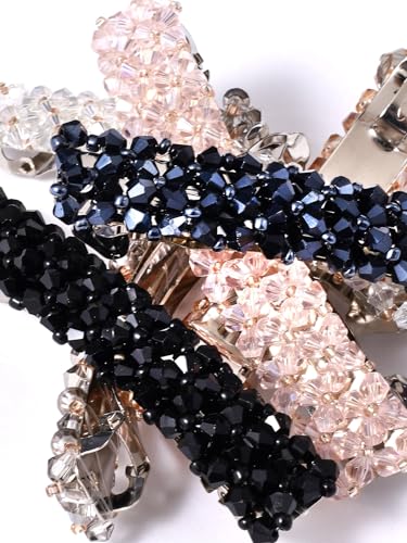6pc Crystal French Barrette Hair Clip Set, Stylish Accessories