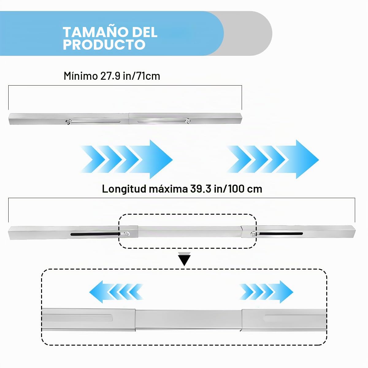Soportes Para Fregadero Bajo Montaje, 2 Piezas Ajustable Soportes Para Fregadero Bajo Encimera De Acero Inoxidable, Kit de Instalación Resistente Para Fregadero De Cocina Y Baño (71-100 cm)