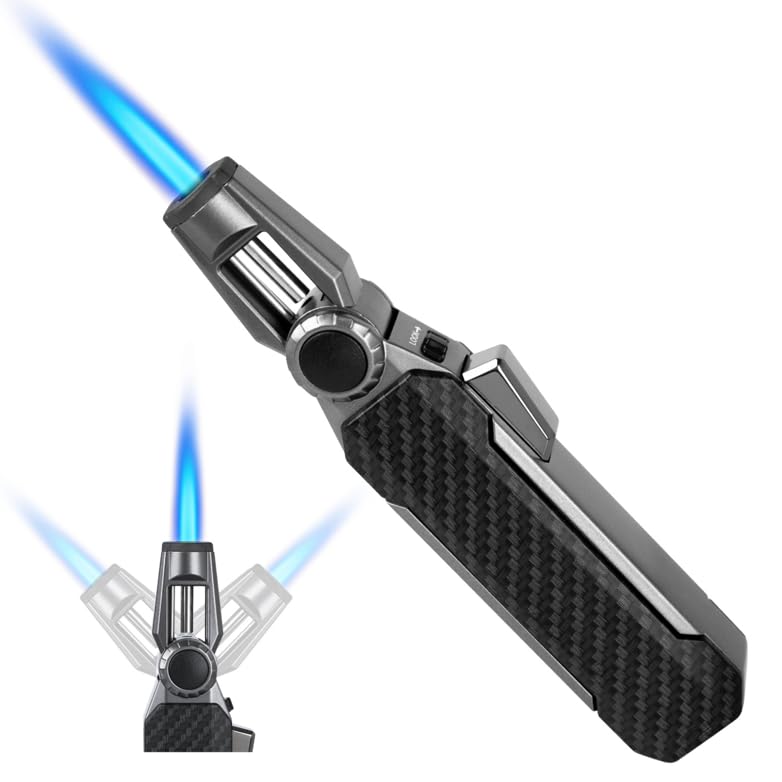 Butane Torch Lighter Refillable Gas Lighter Cooking Torch Adjustable Kitchen Torch with Safety Lock - Windproof Jet Flame