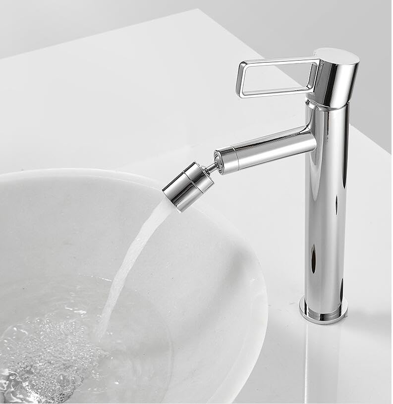 Mitigeur d'eau chaude et froide en chrome brillant pour lavabo design de salle de bain