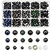 TOAOB 264 Stück Puppenaugen Sicherheitsaugen Bunt Set 6mm bis 12mm Kunststoff Bastel Augen mit Unterlegscheiben für Puppe Marionette