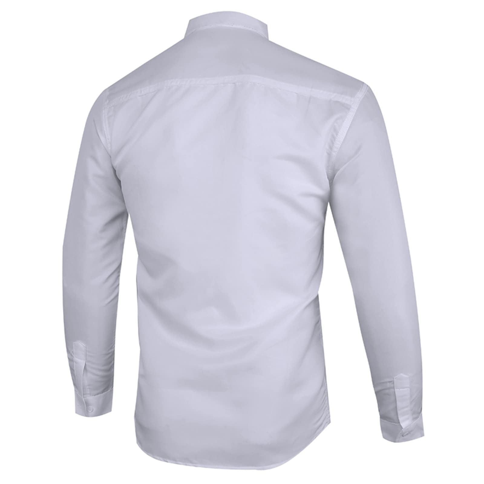 Mens Dress Shirts Button Down Lapel Regular Fit Long Sleeve Wrinkle-Resistant Blouses Office Formal Tops