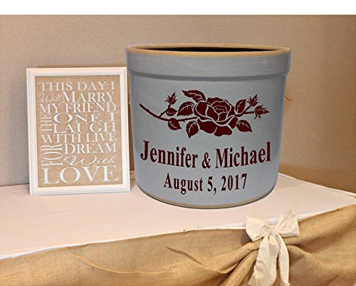 1 Gallon Personalized Stoneware Crock - Rose #TOP1