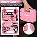 WORKPRO Pink Tool Set with 3.7V Rotatable Electric Screwdriver, 18PCS Portable Ladies Home Tool Kit with Toolbox, Cordless Electric Screwdriver Kit, Household tool kit for Dorm, Apartment -Pink Ribbon