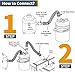 POWERTEC 70301 Dust Collection Cyclone Separator Lid Kit w/Flexible Hoses, Clamps 2 1/2 inch, Elbow & Couplers for 2 Stage Dust Collector