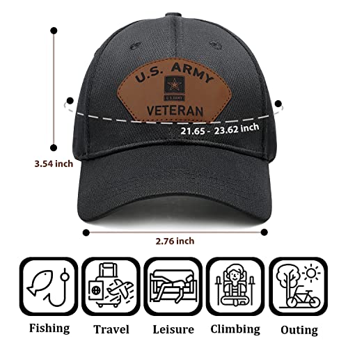 Foakecb Us Army Veteran Hat With Leather Patch Military Insignia Cap For Men And Women- Black #TOP3
