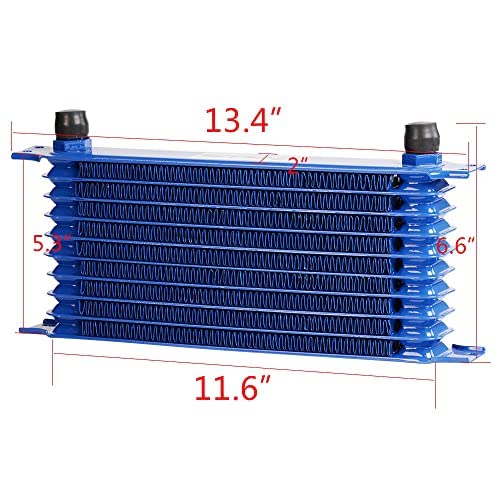 10 Row AN10 Engine Oil Cooler Relocation Kit Filter Adapter + SS Line Hose