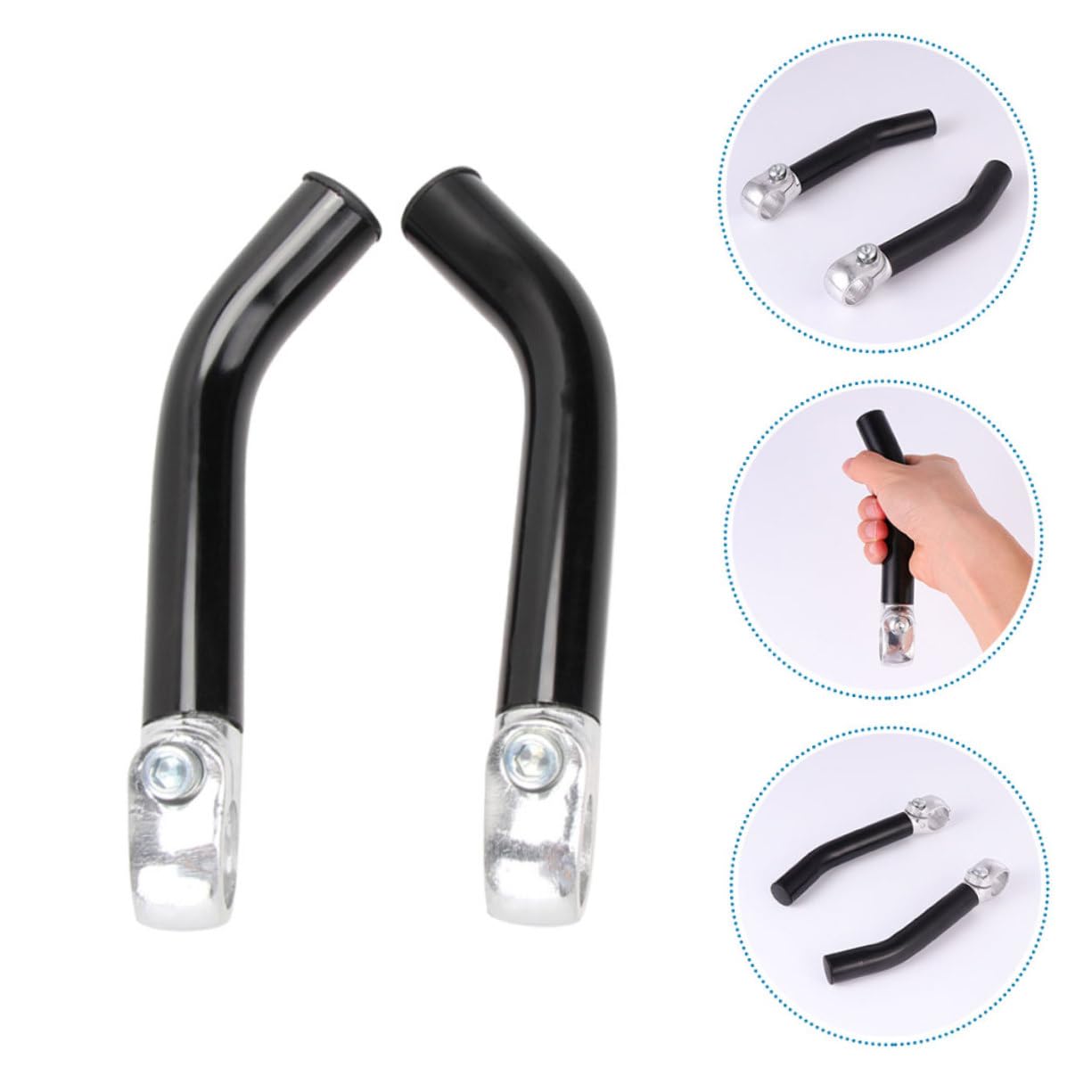 4 Pièces Extrémités de Guidon de Vélo Noir en Alliage D’Aluminium