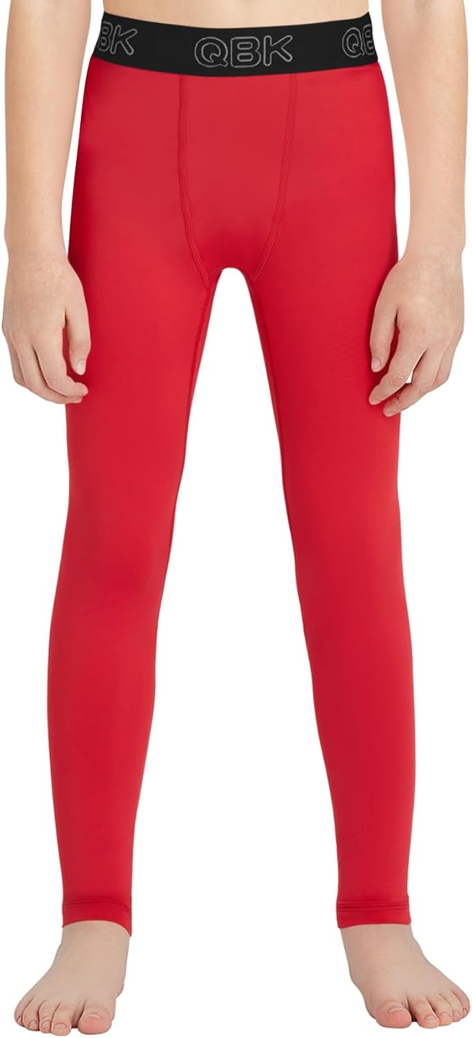 QBK Toddler Boys 2T to Youth Compression Pants Base Layer Leggings Tights for Basketball Soccer Football Baseball