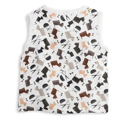 Image of The Boo Boo Club Muslin Jhabla and Short Set GOTS Certified Organic Cotton | Short Sleeve Snap Button Vest | Summer Wear Set | Printed Jhabla with shorts