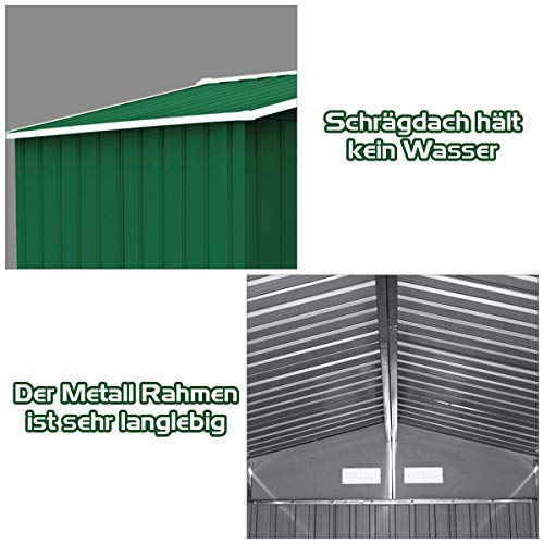 DREAMADE Gerätehaus Metall, Gartenhaus, Geräteschuppen, Metallschuppen 213x127x185 cm, Garten Schuppen inkl… – Bild 7