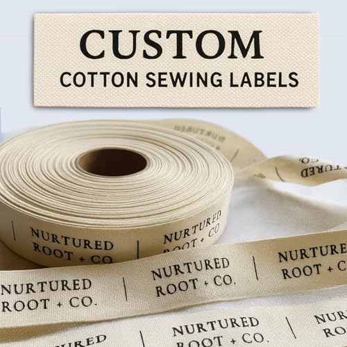 50-500pcs Custom 100% Cotton Clothing Labels Tags Personalized Fabric Tags for Clothing Custom Fabric Labels for Handmade Items Single-Color Printing Pre-Cut or Ribbon Roll - 2x5.7cm