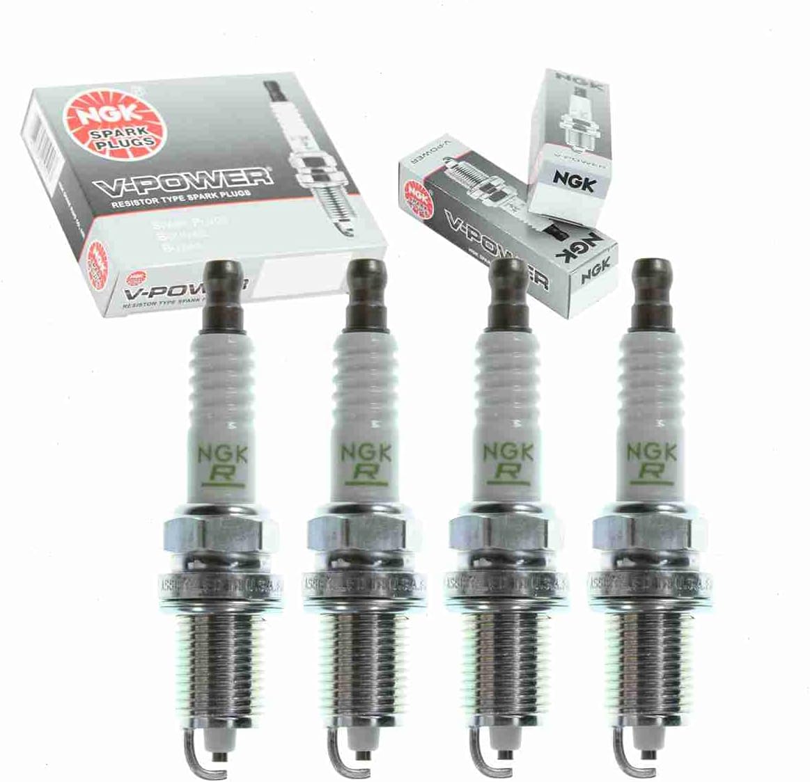 4 pc NGK V-Power Spark Plugs compatible with Honda Accord 2.2L 2.3L L4 1990-2002
