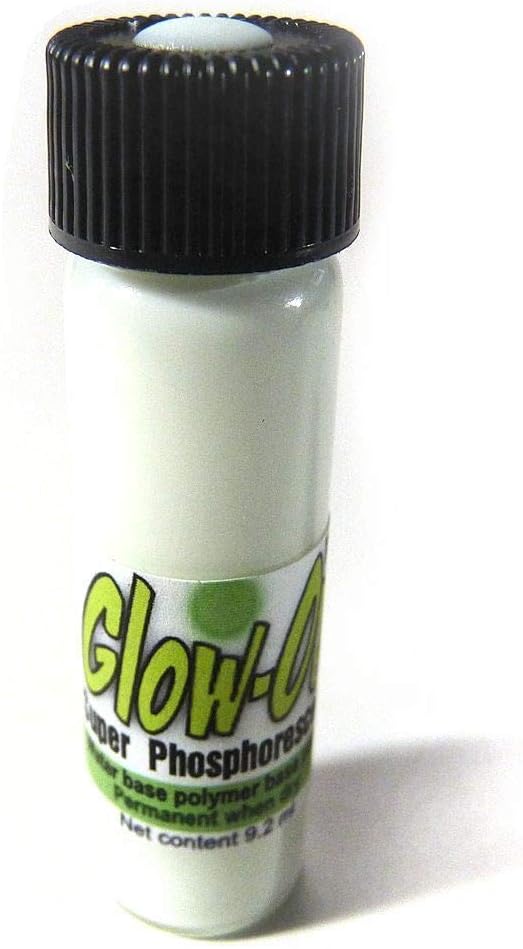 Glow-On Aqua Gun Sights Paint, 9.2 ml Vial, Aqua Glow and White Day Color, Concentrated, Bright Long Lasting Luminescence